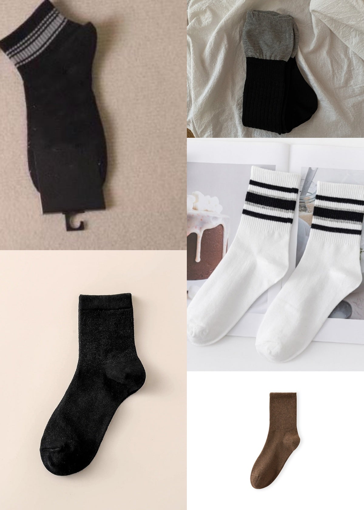 E3770# Unisex Socks 5Pairs/Set