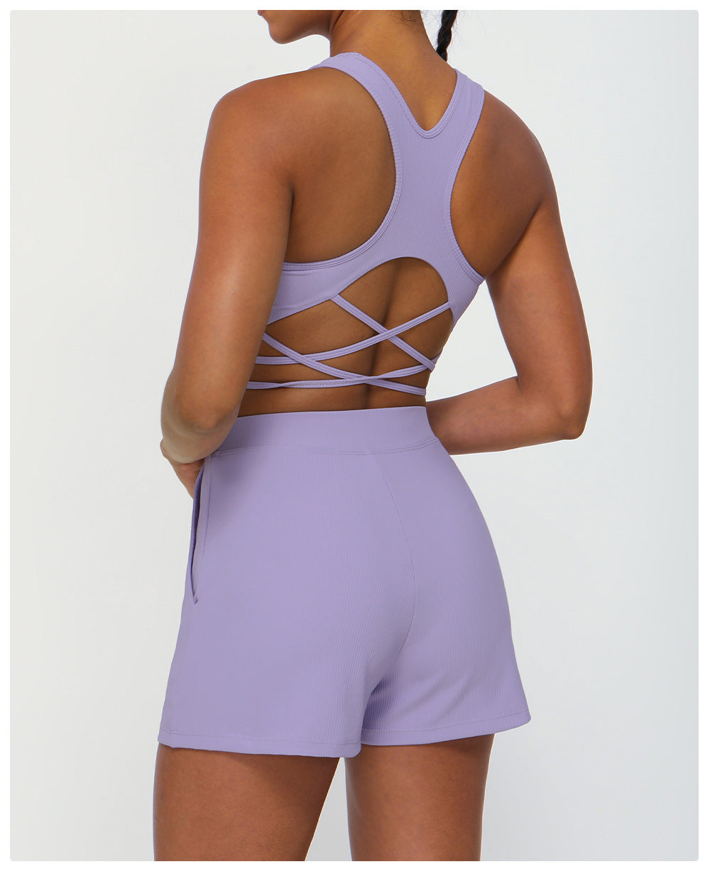 432# AL Women Yoga Bra And Shorts Set