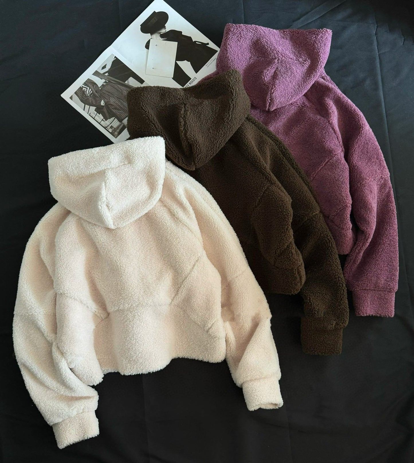 L3971# GX Lamb Wool Half-zip Hoodies