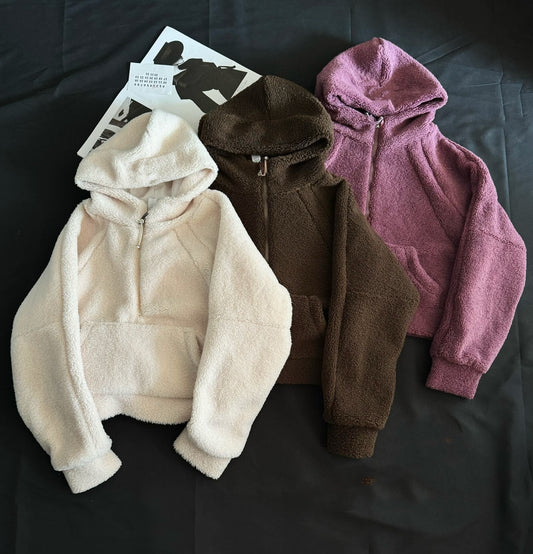 L3971# GX Lamb Wool Half-zip Hoodies