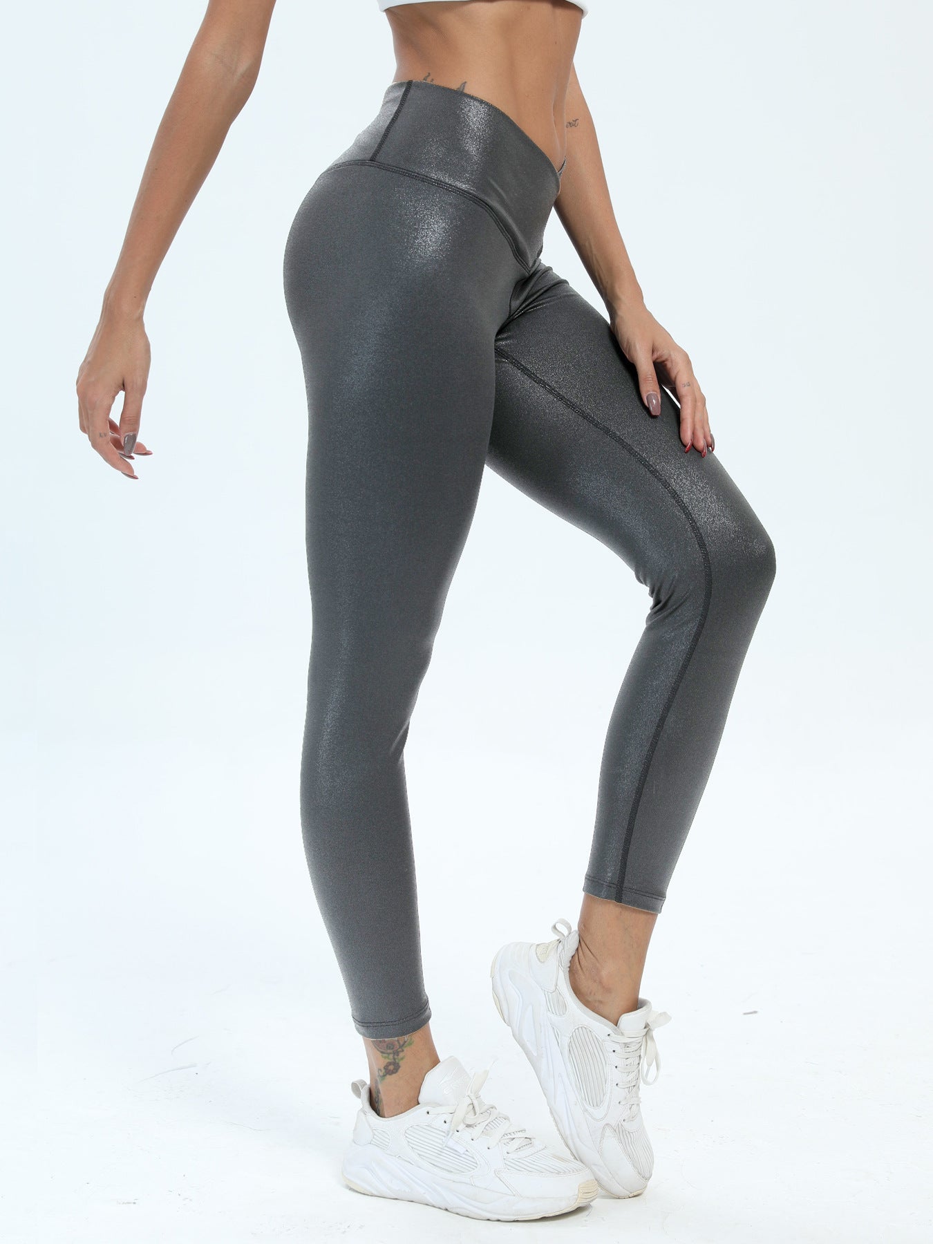 L4025#  Women Yoga leather Pants